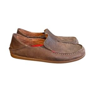 OluKai Nohea nubuck leather Loafers Women’s Size 9.5